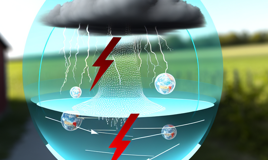 A graphic showing how a thunderstorm impacts the surrounding environment